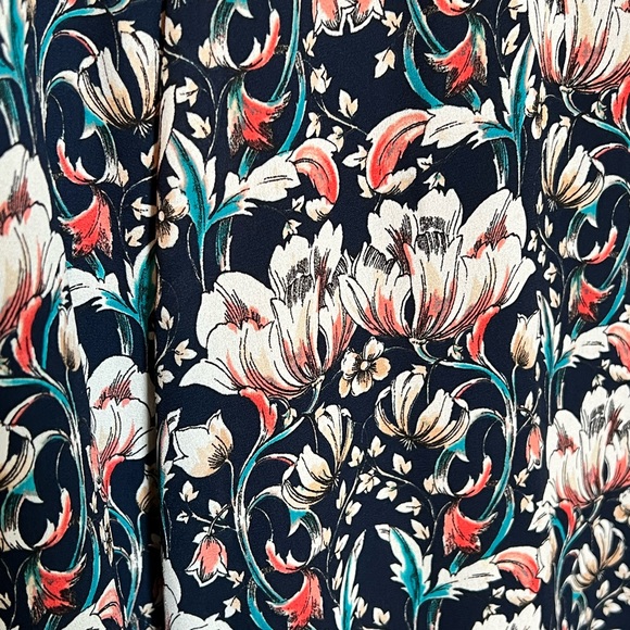 Banana Republic Navy Floral Fit & Flare Dress - Picture 4 of 4